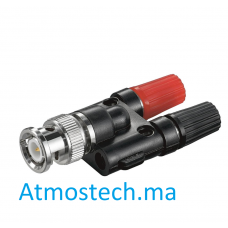 Adaptateur 2 x bananes femelle 4mm BNC mle
