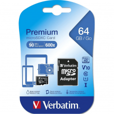 Carte microSD Verbatim 64 Go (Classe 10 UHS-I)