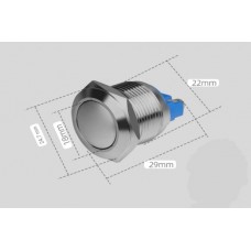 Bouton inox argenté 22MM