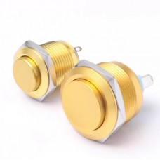 Bouton jaune tête haute à retour - avec vis