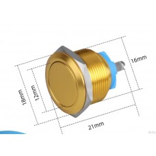 Bouton jaune tête plate à retour - avec vis