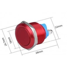 Bouton rouge cuivre 22MM