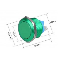 Bouton vert cuivre 22MM